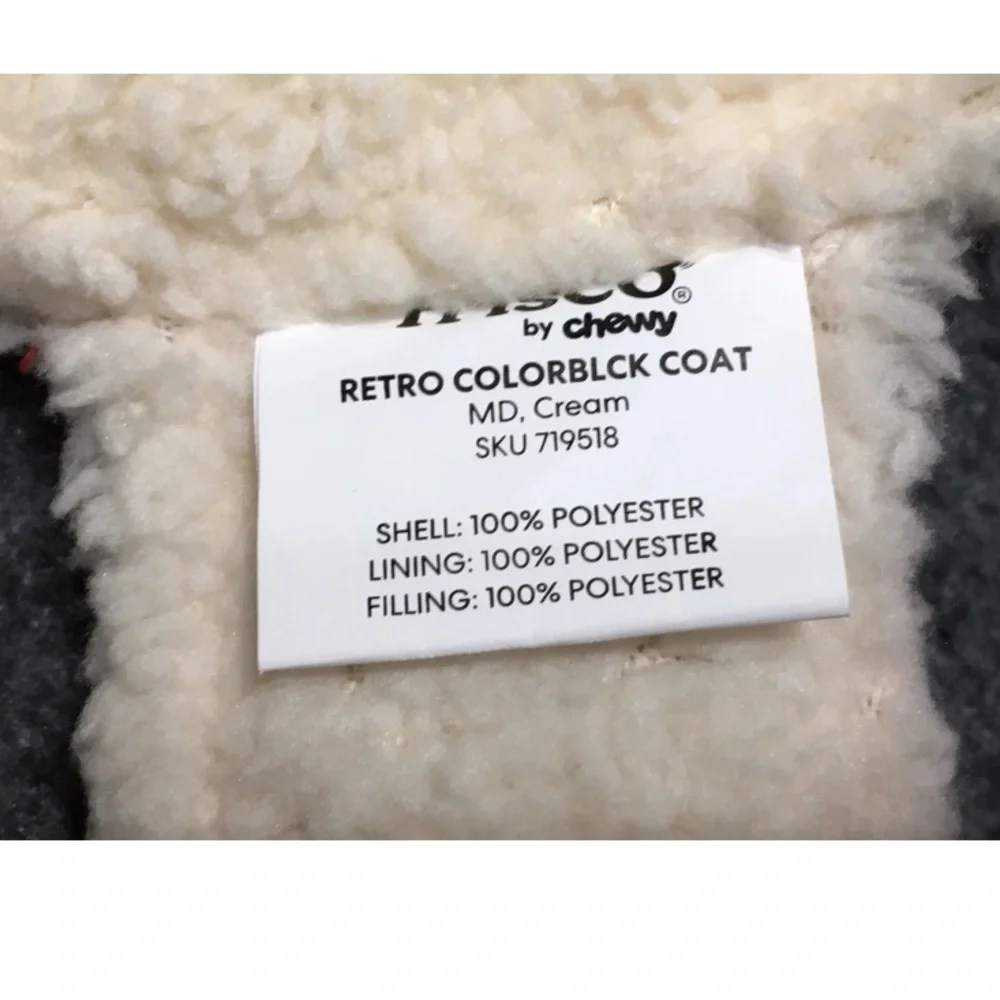 Frisco Pet Apparel M Dog / Cat Retro Colorblock Cream Vest Coat